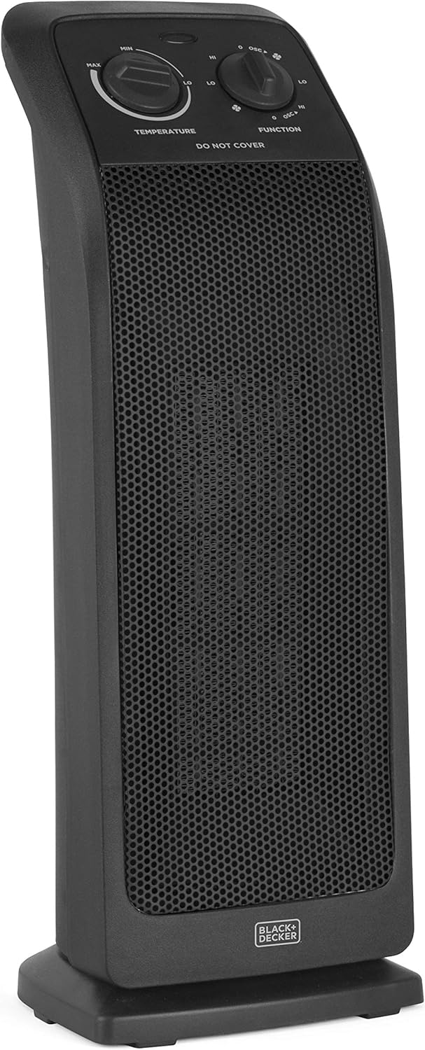BLACKDECKER Oscillating Space Heater with Adjustable Thermostat