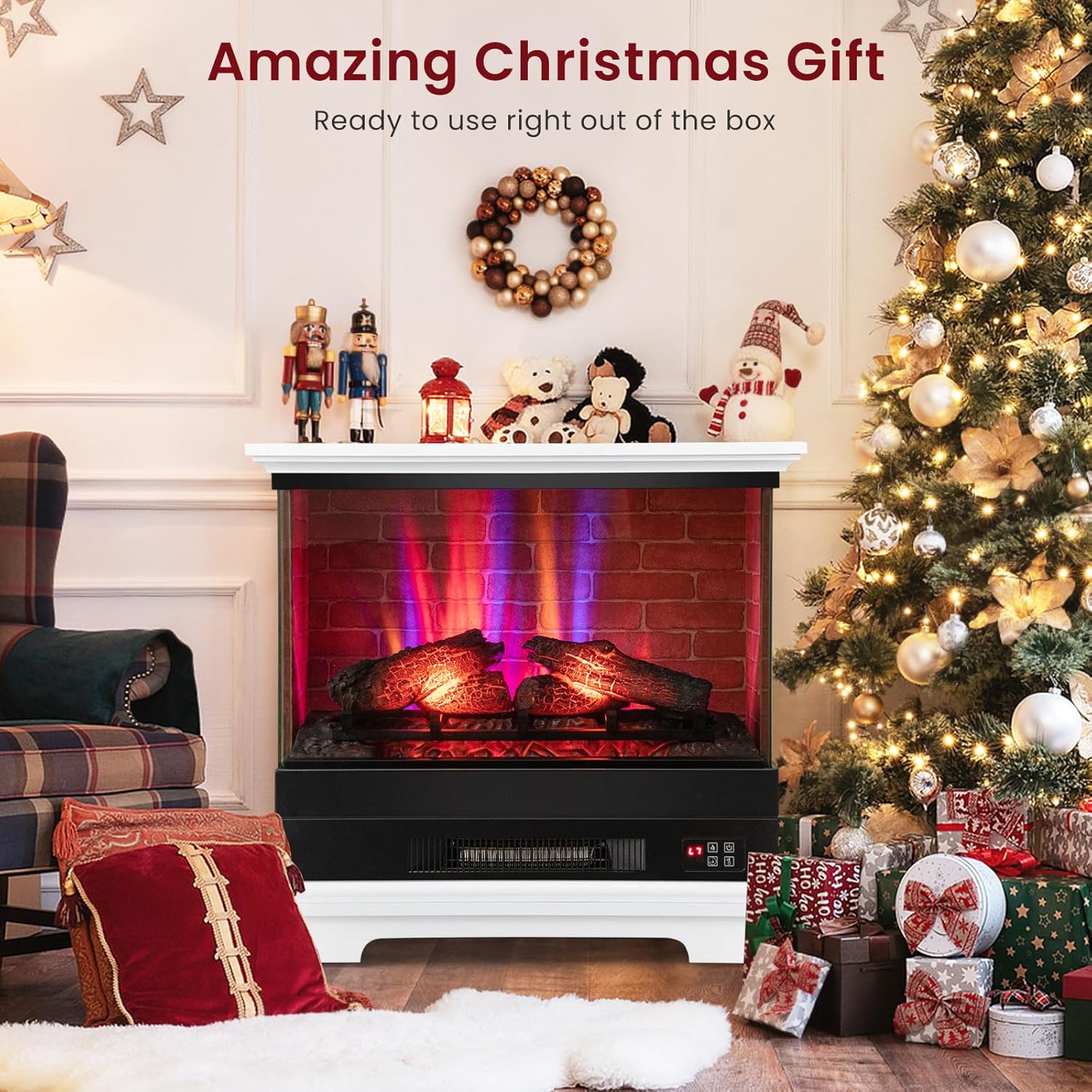 ORALNER 27 Electric Fireplace with Mantel