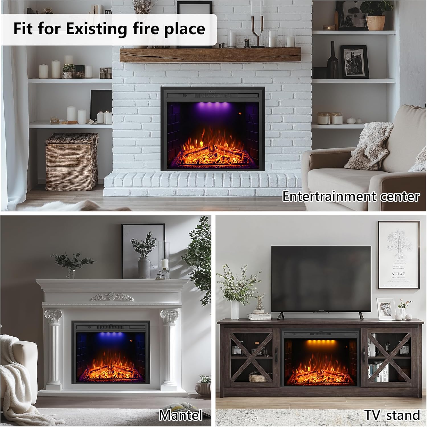 Dreamflame 36 Inch Electric Fireplace with Remote Control