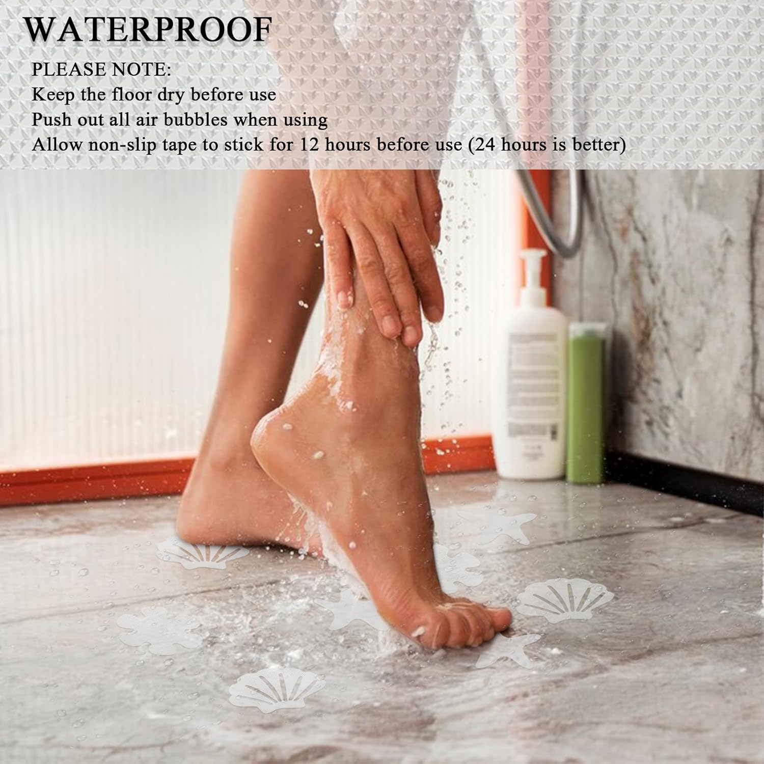 30pcs Clear Anti-Slip Shower Stickers for Safety
