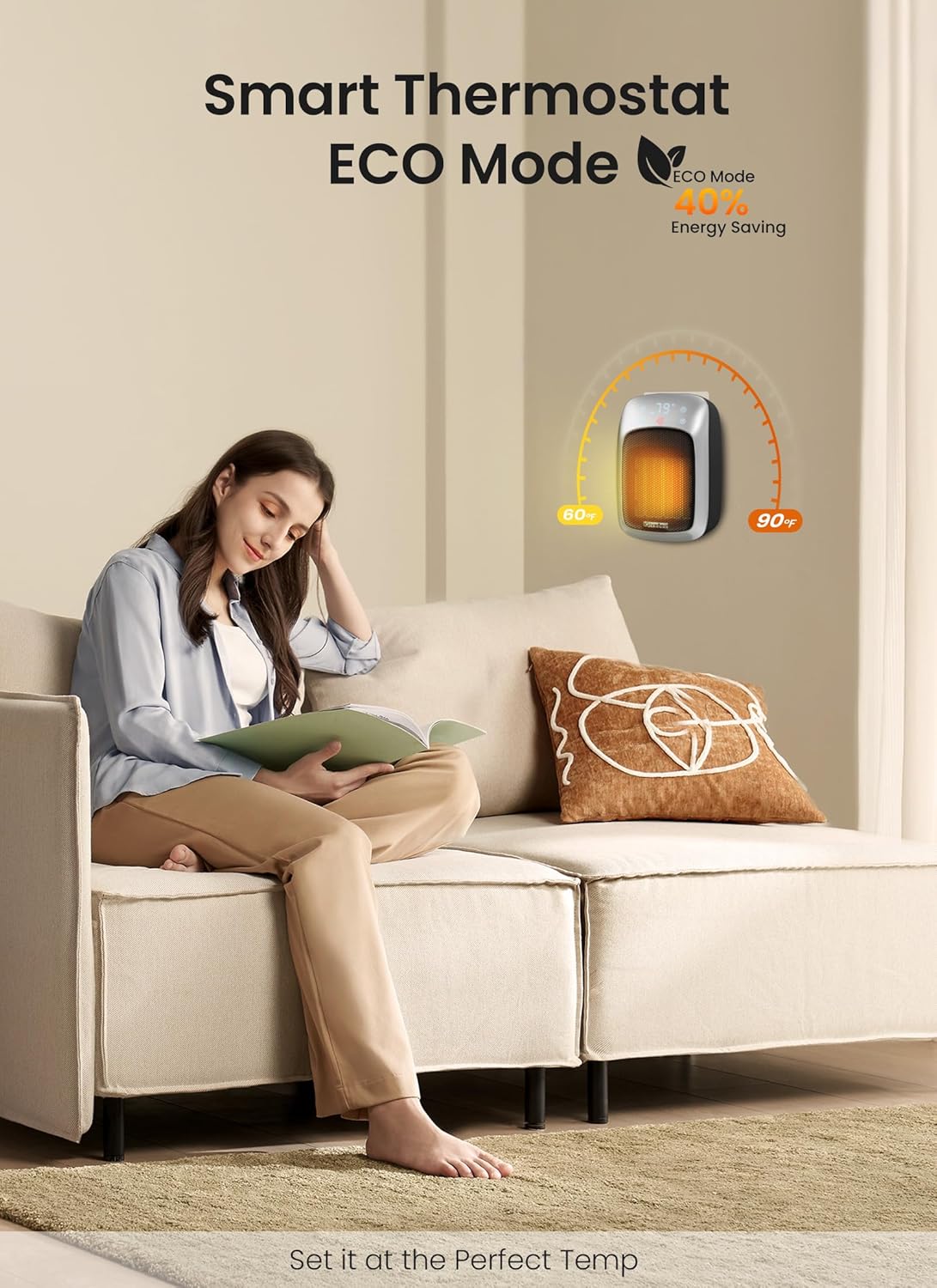 GiveBest 800W Wall Heater With Remote and 12H Timer