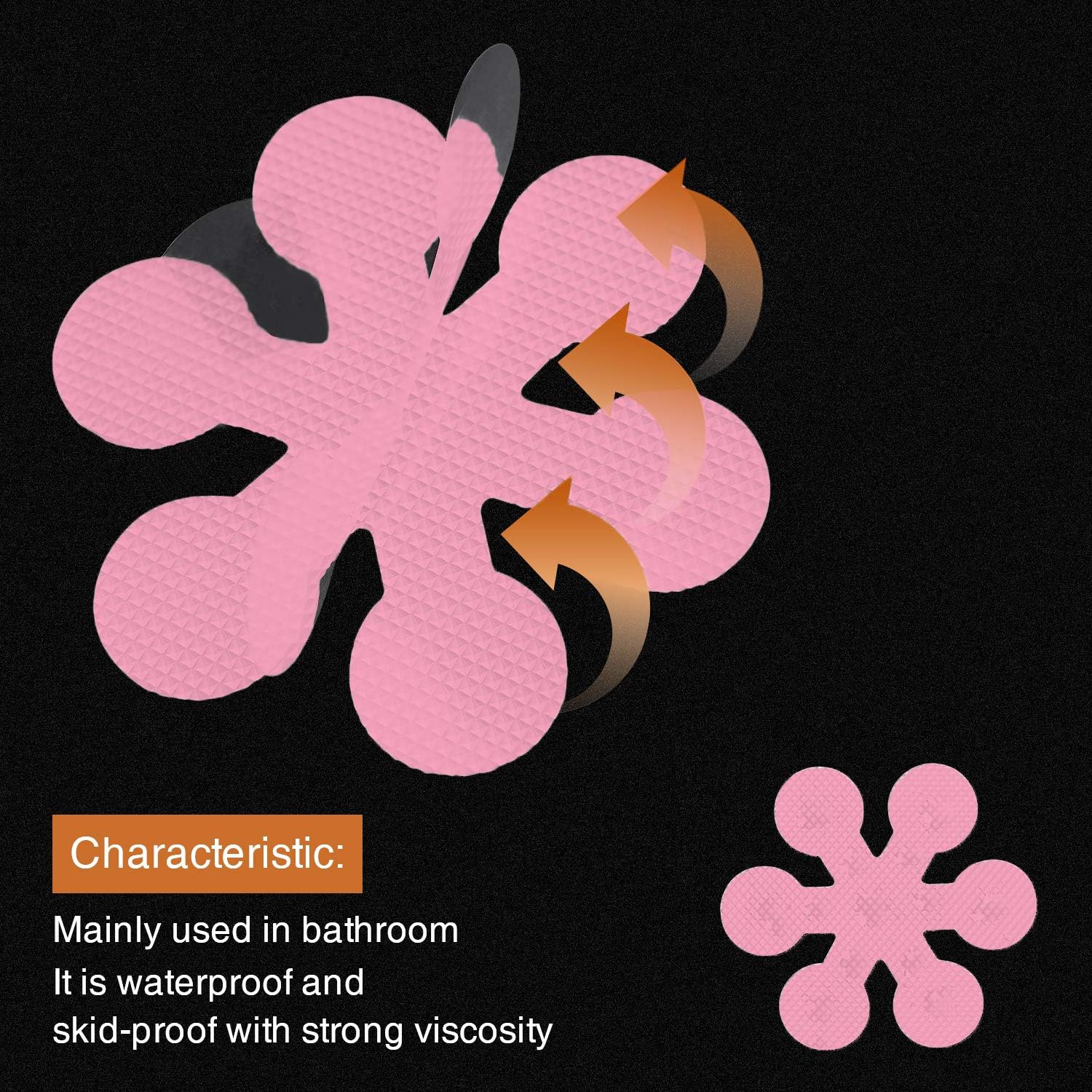 Secopad Non-Slip Bathtub Stickers with Scraper Pink 1