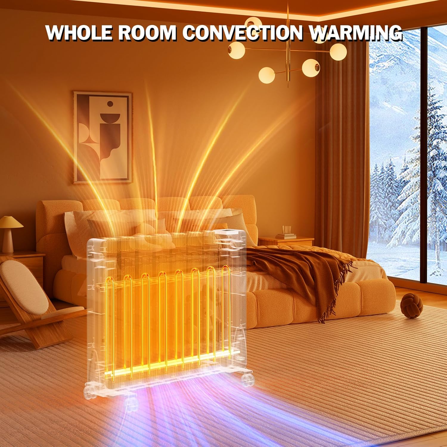 Eueiriup 1500W Electric Wall Heater with LED Display Touch Control
