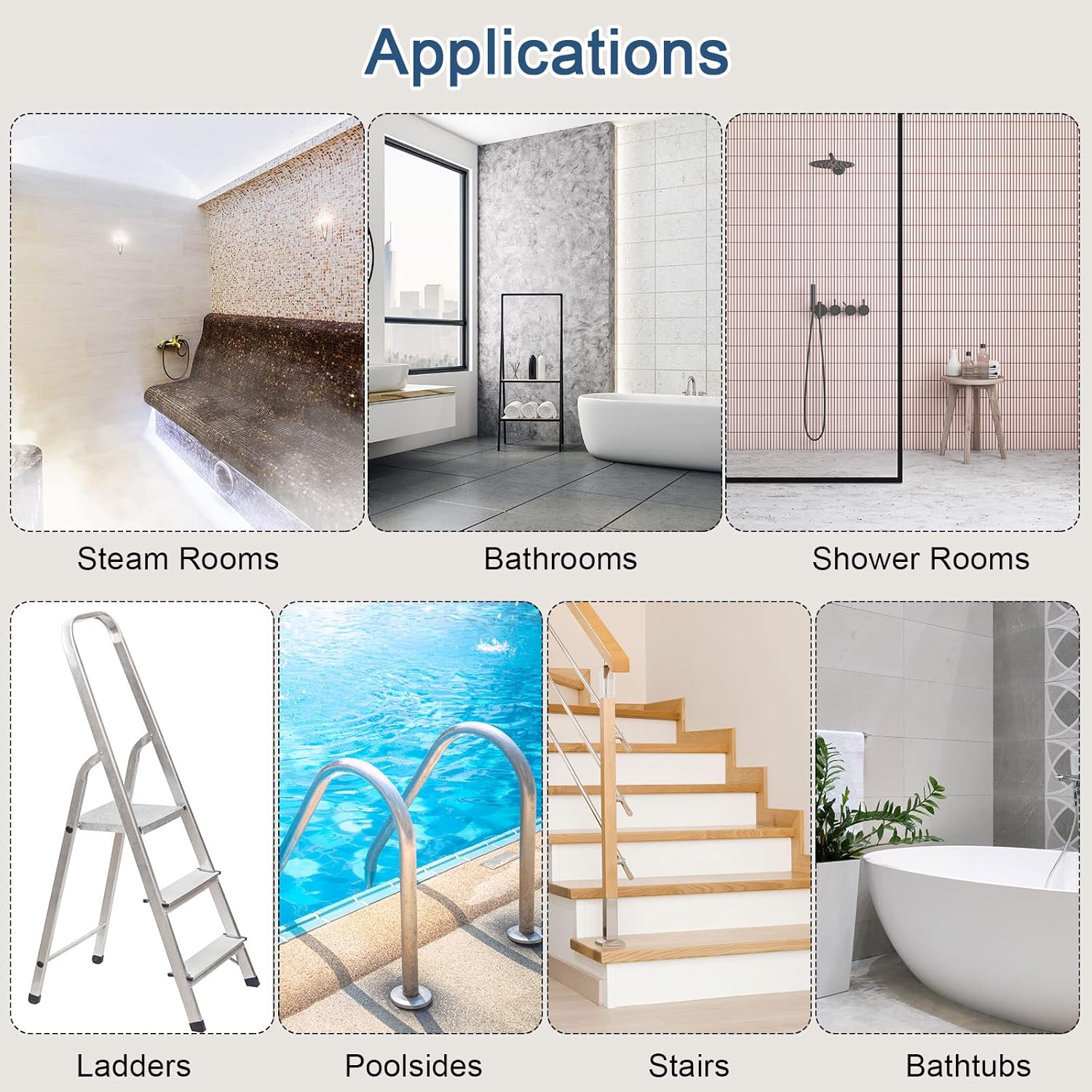 HARFINGTON 12pcs Non-Slip Bathtub Stickers White Starfish Design