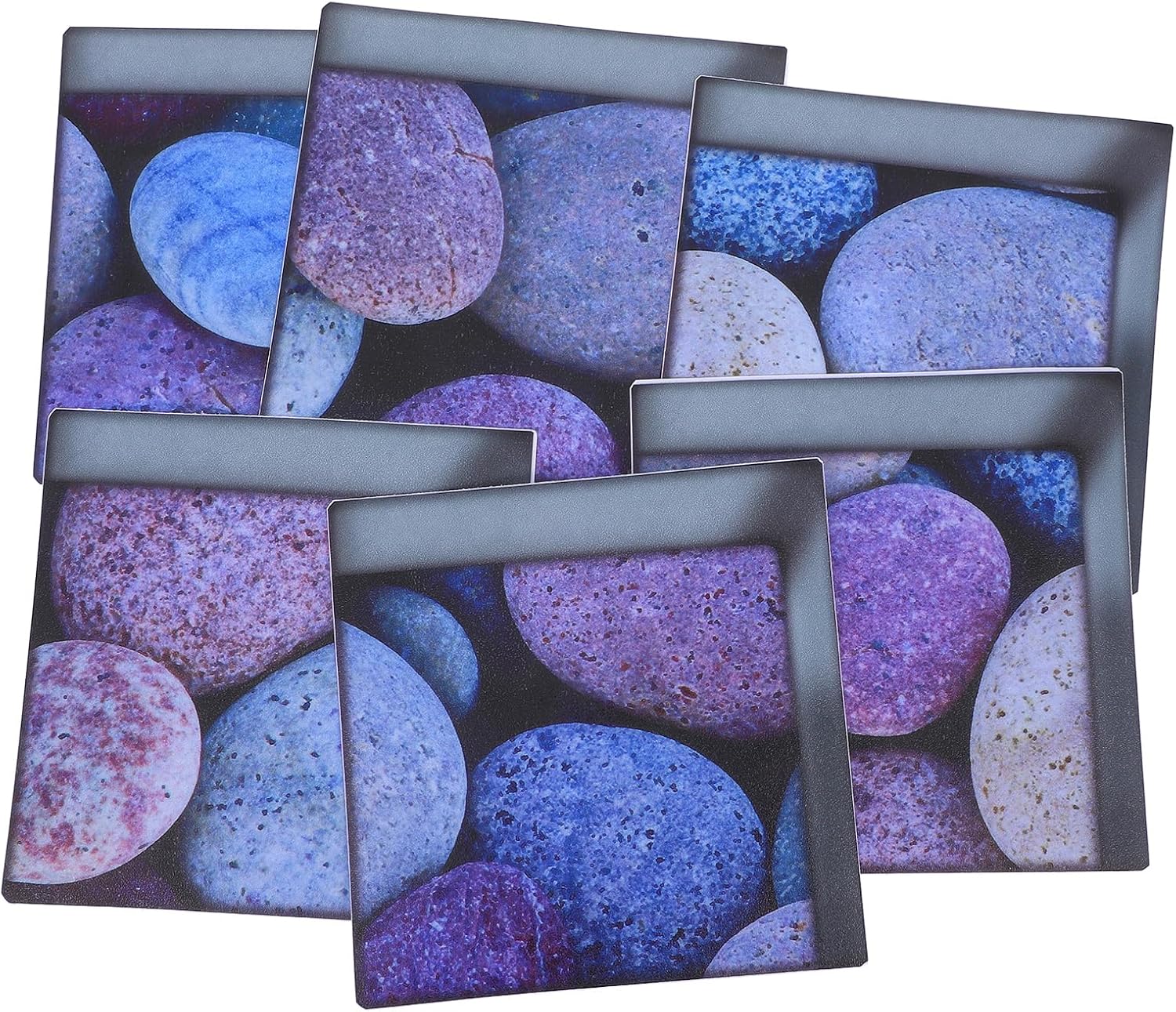 ULTNICE 6pcs 3D Bathtub Stickers Rock Pattern