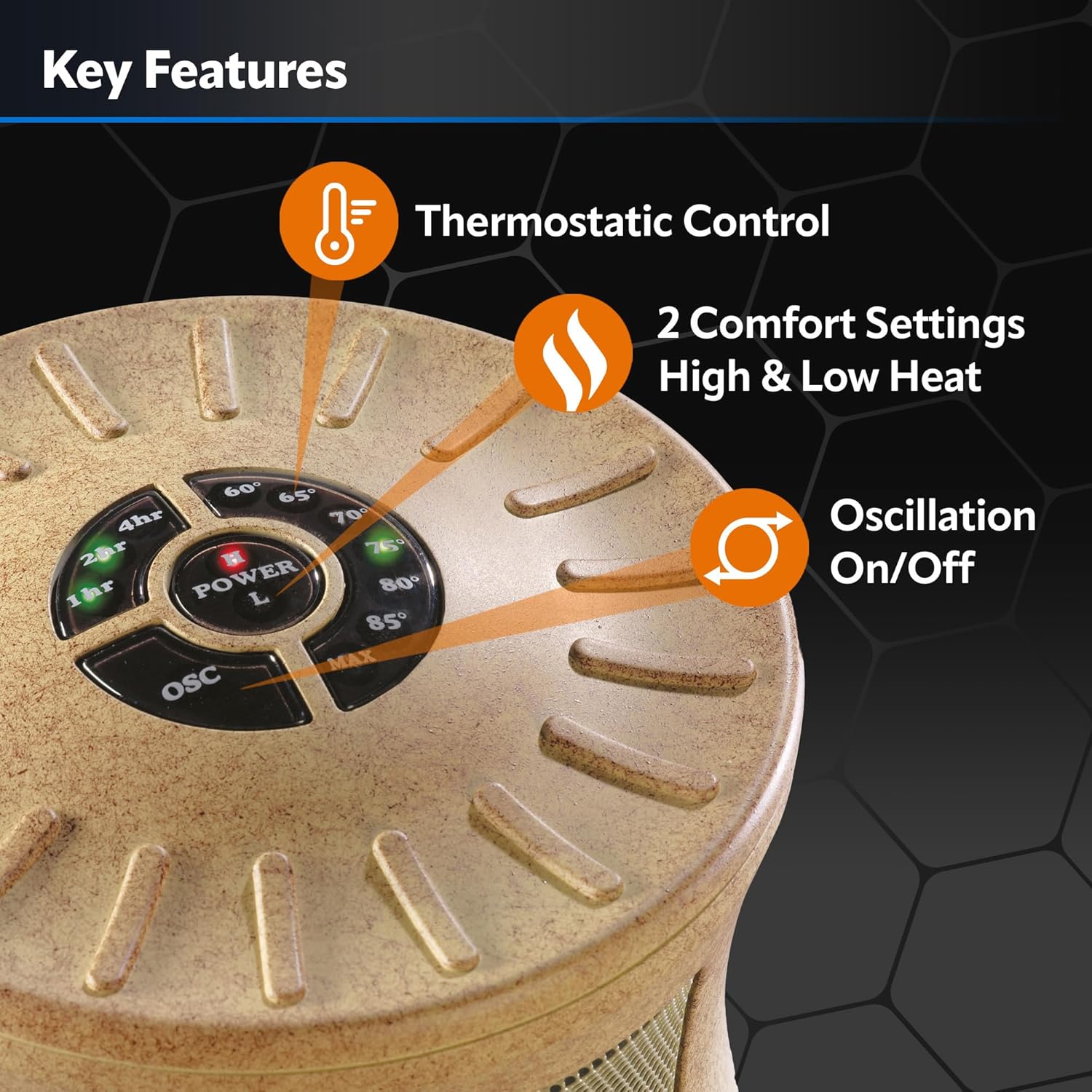 Lasko Oscillating Ceramic Space Heater 1500W 16 Inches Beige