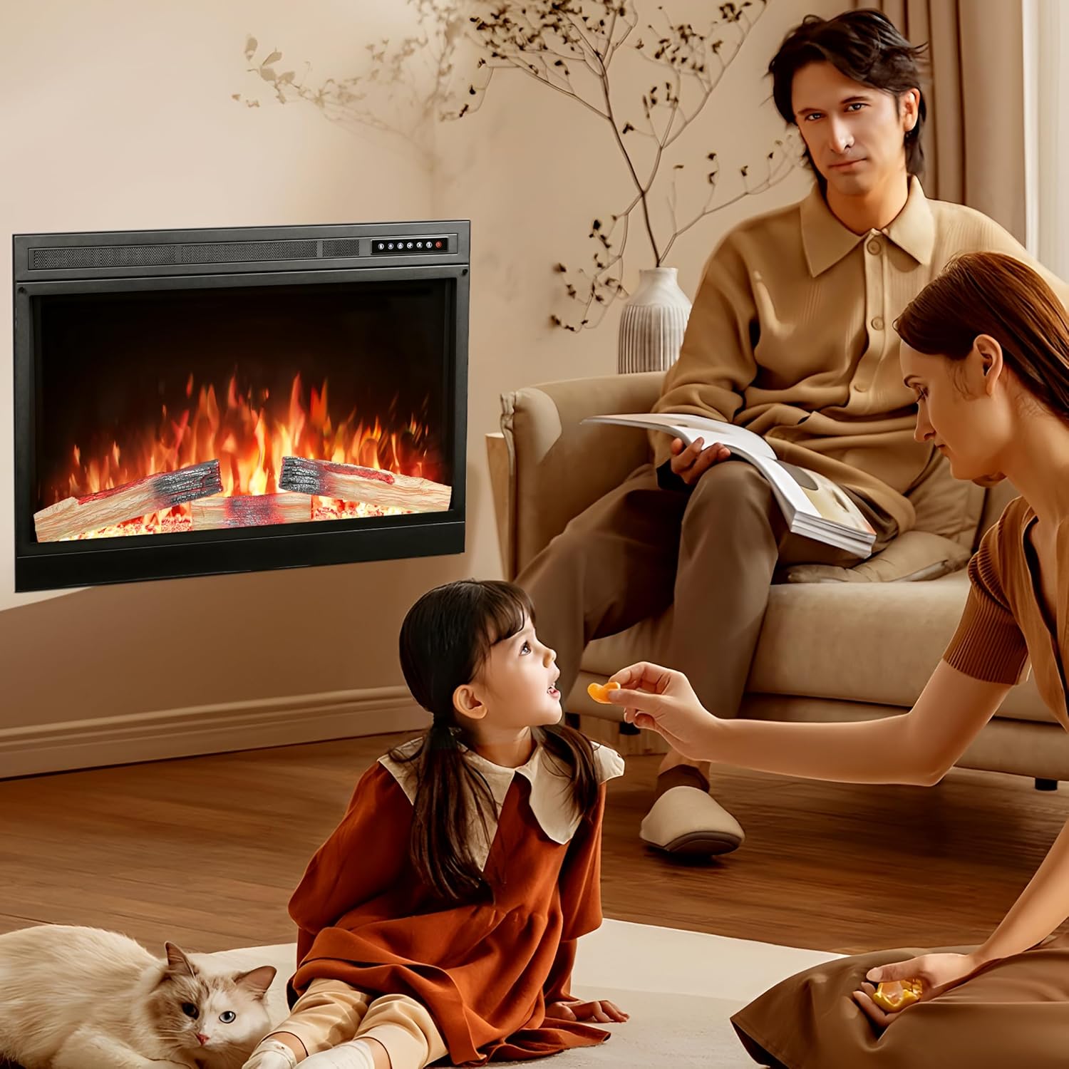 Xbeauty 36 Inch Electric Fireplace Insert with Remote Control 1