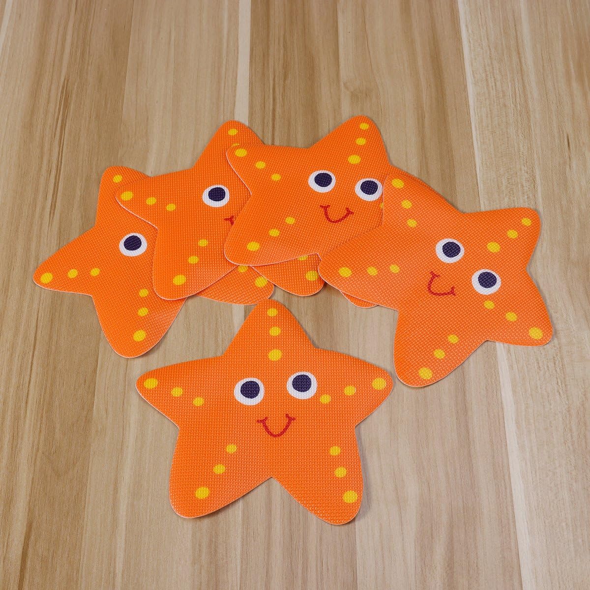 5PCS Non-Slip Bathtub Stickers Safety Treads Set Orange