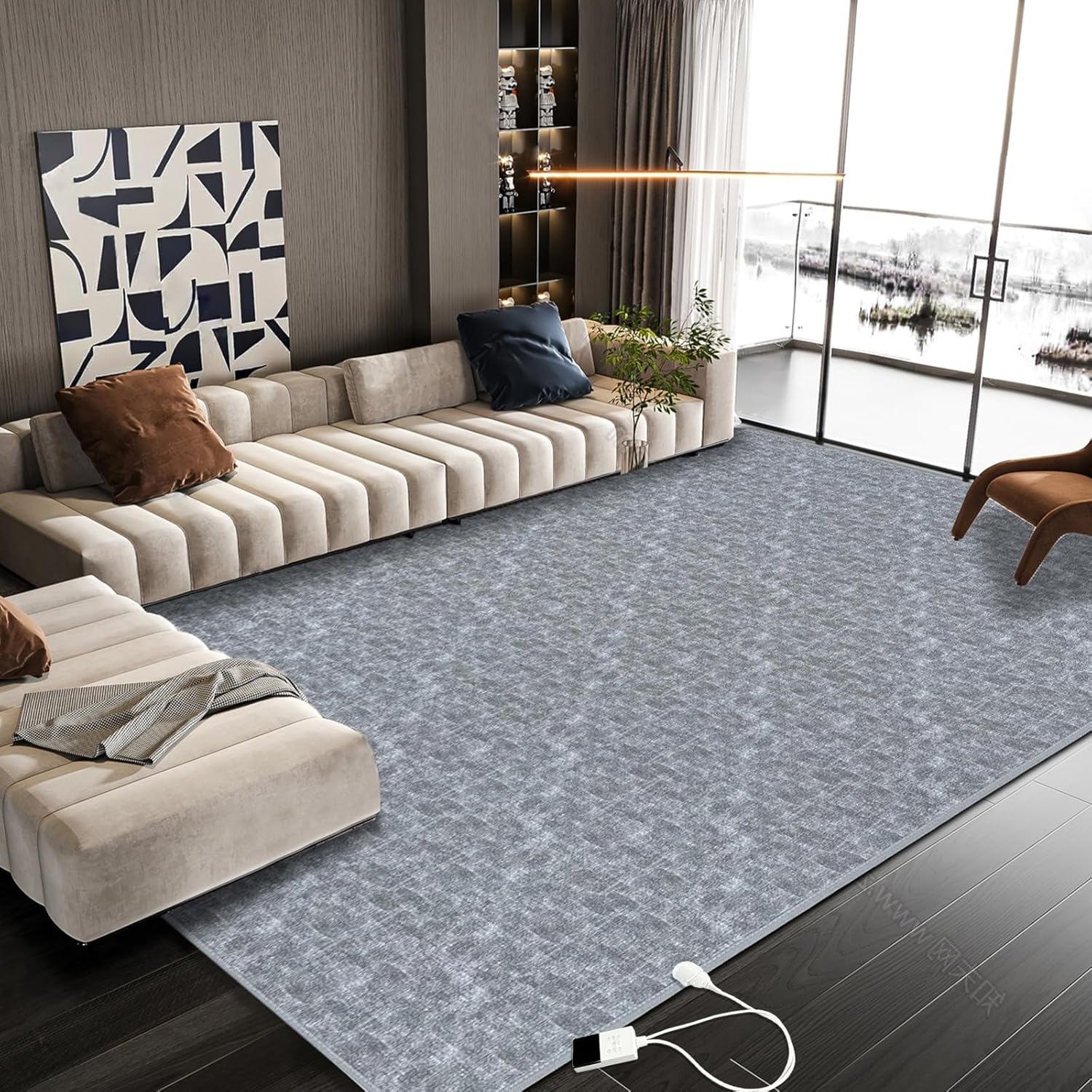 NujorWarm 120V Heated Rug with Timer and Fast Warm Up