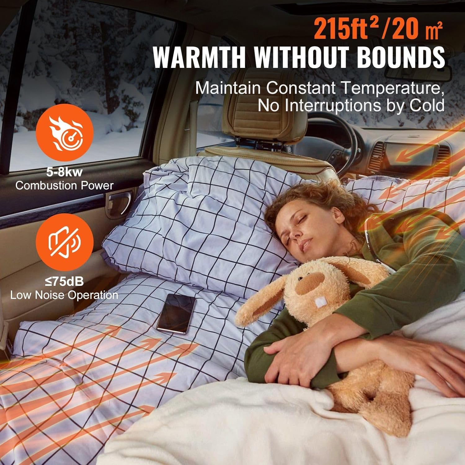 CooFel 5-8KW Diesel Heater with Remote Control and LCD Screen
