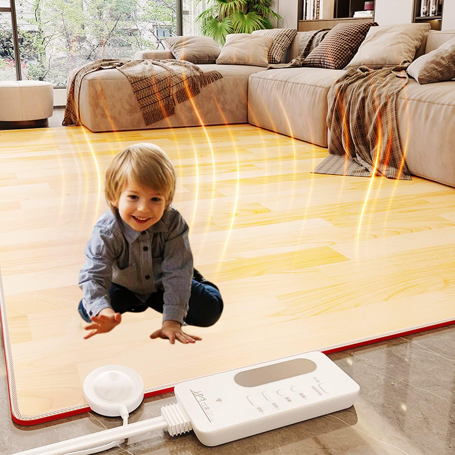 WTTTTW Fast Heating Electric Floor Mat with Timer Temperature Control