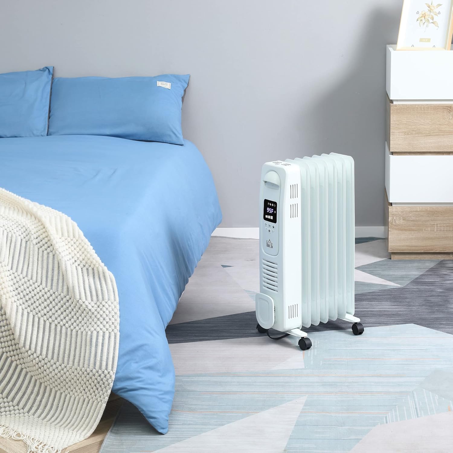 HOMCOM 2525 Electric Space Heater 1500W White
