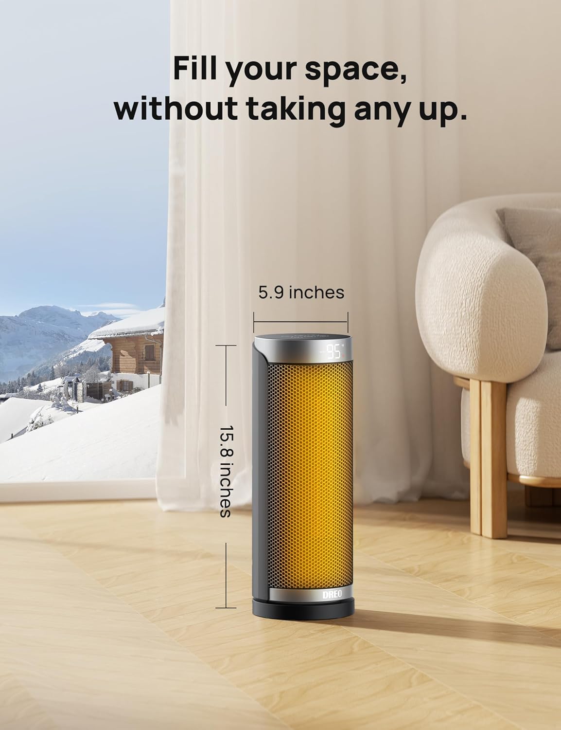 Dreo 1500W Electric Space Heater with Remote 1