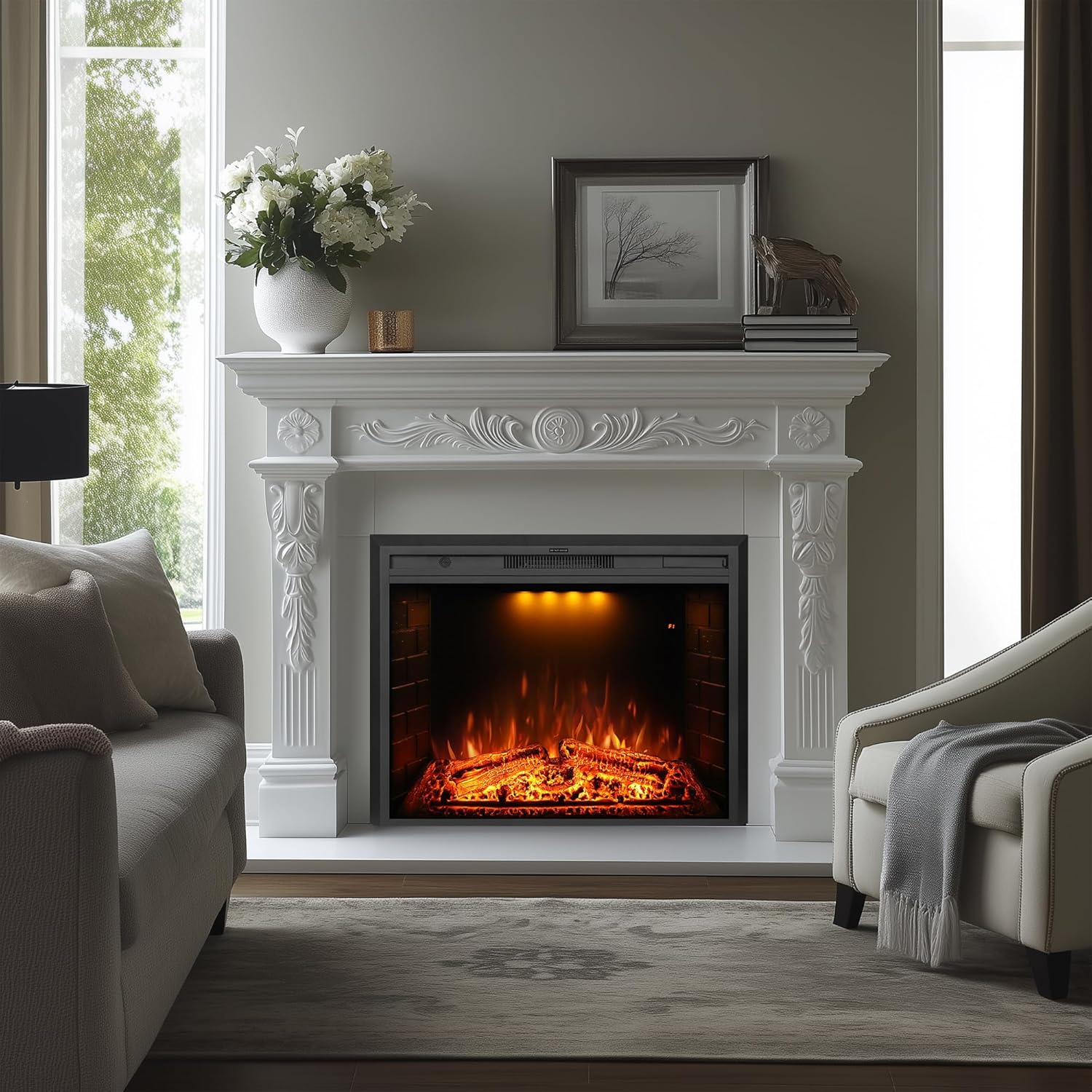 Dreamflame 36 Inch Electric Fireplace with Remote Control