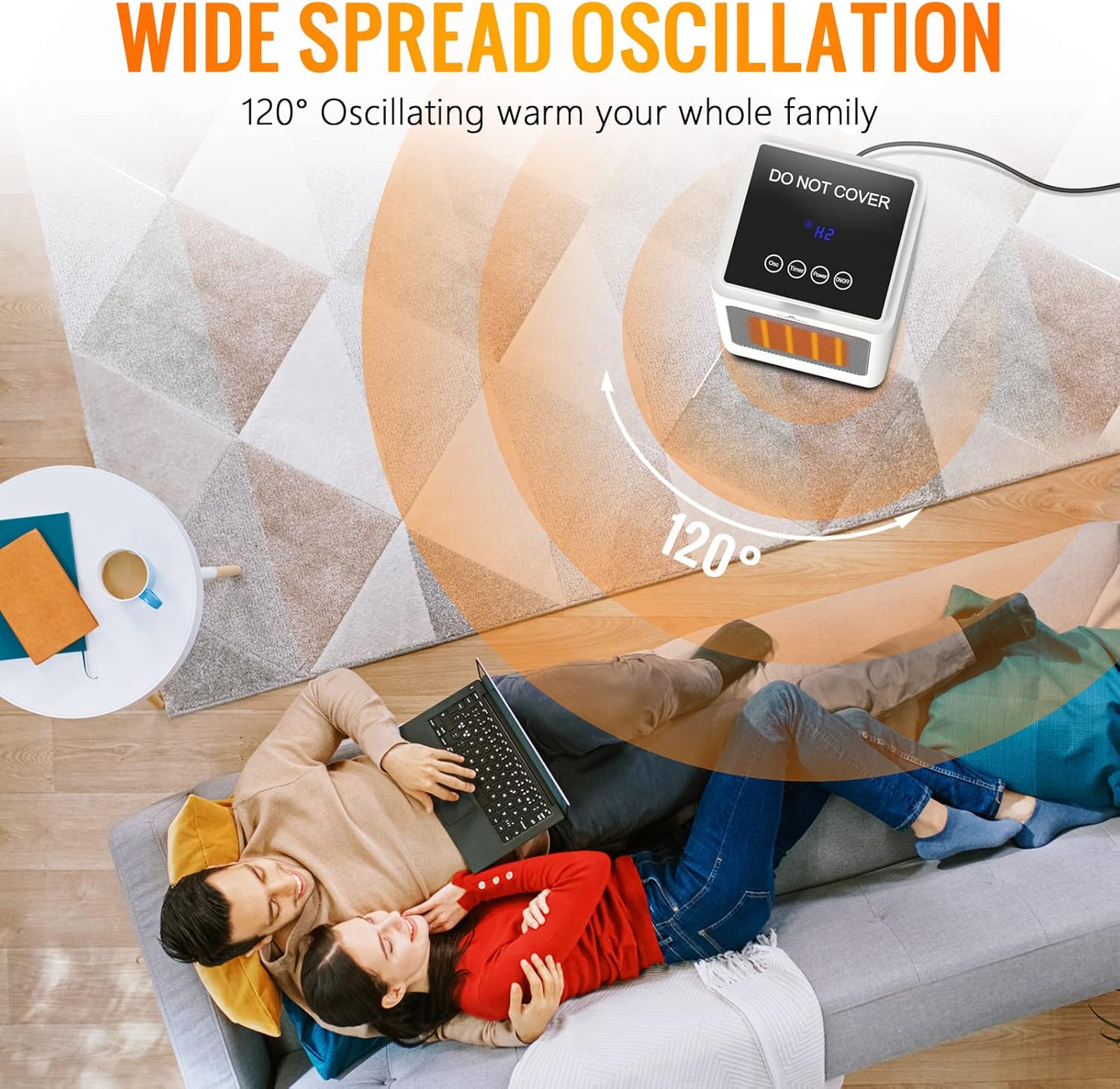 Feculs Official Electric Heater with Oscillation and Remote Control