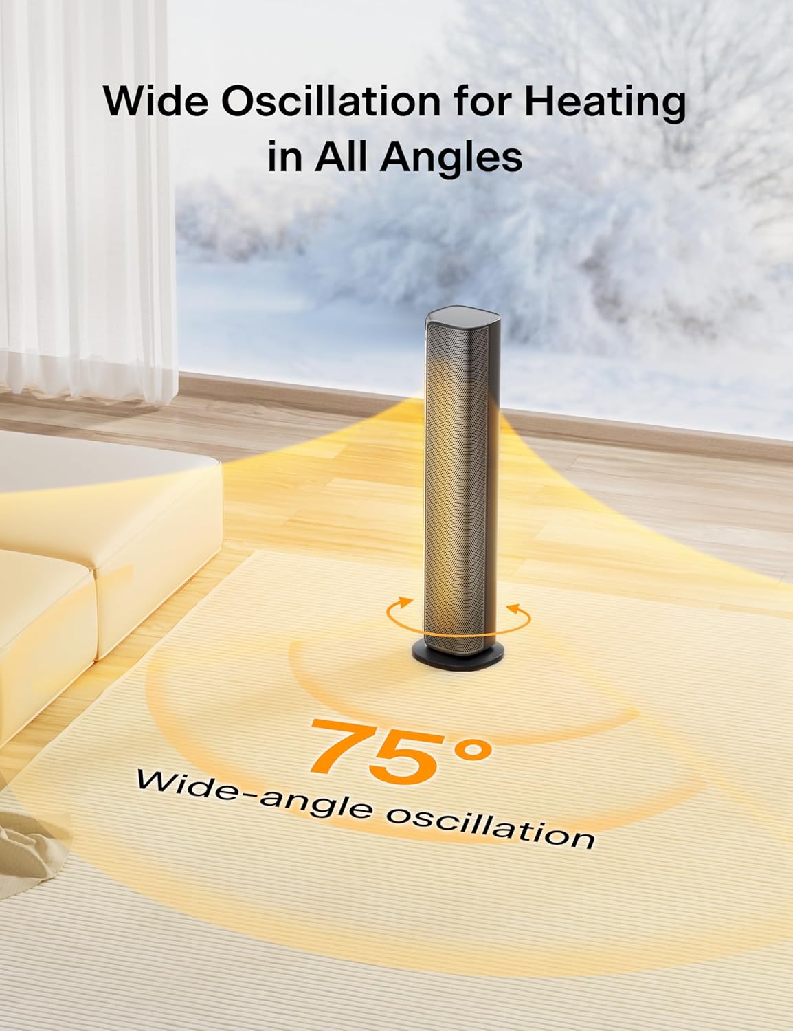 PELONIS Space Heater 30 Smart Electric with Thermostat and Voice Control