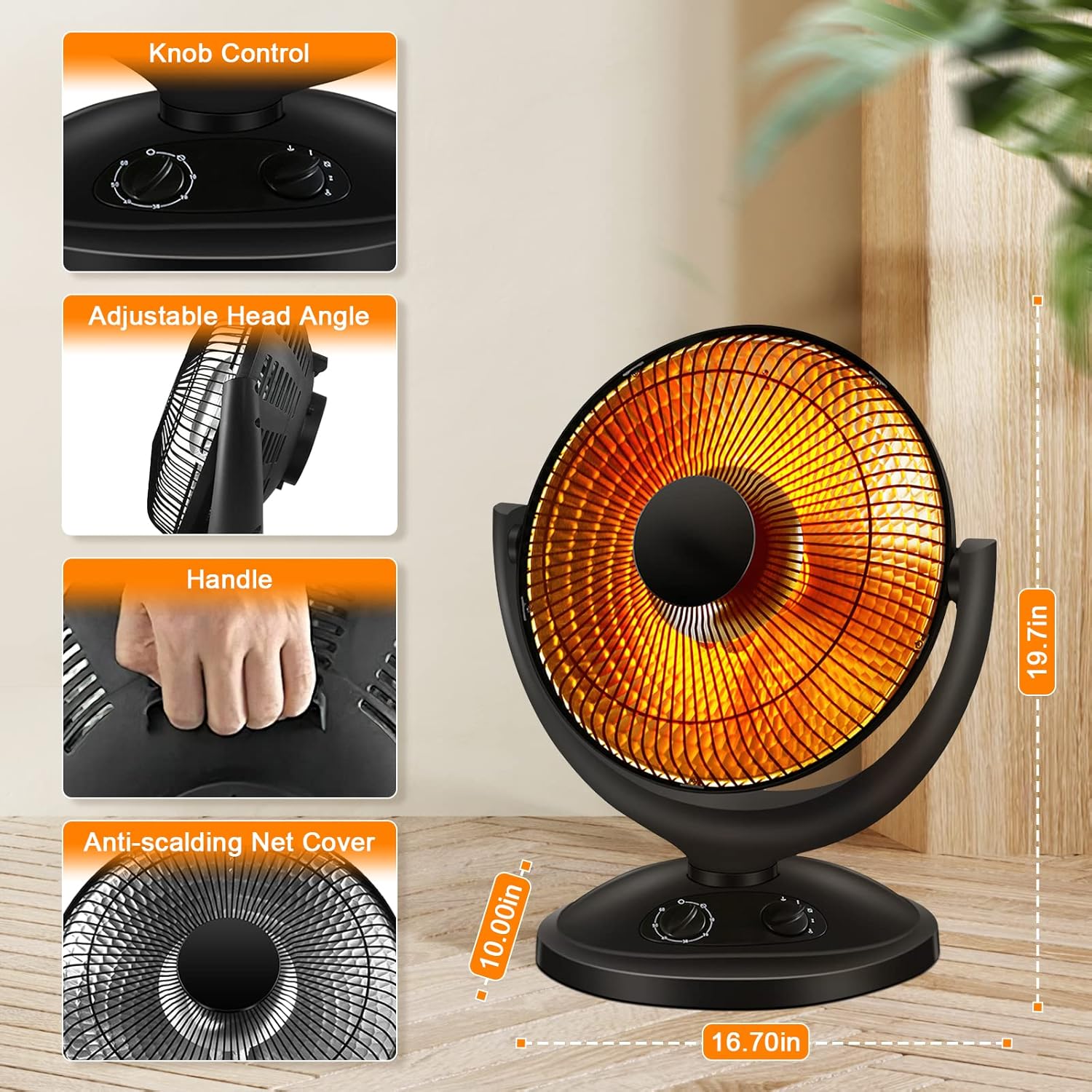 Antarctic Star 800W Electric Space Heater with 65 Oscillation