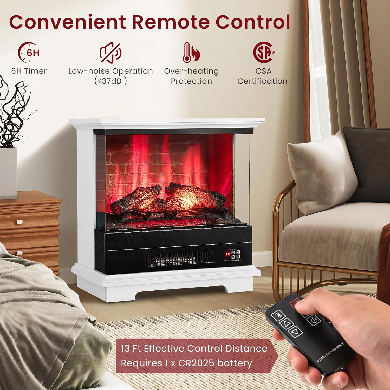 ORALNER 27 Electric Fireplace with Mantel