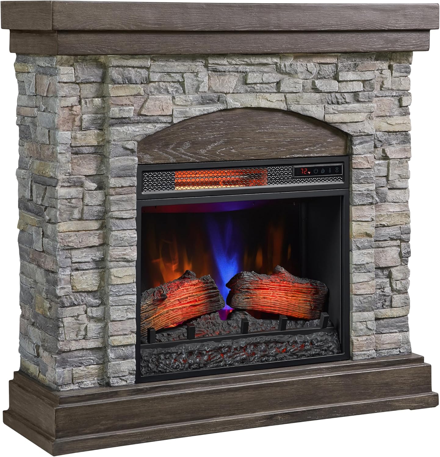 Duraflame Wall Mantel Electric Fireplace Smoky Gray Stone