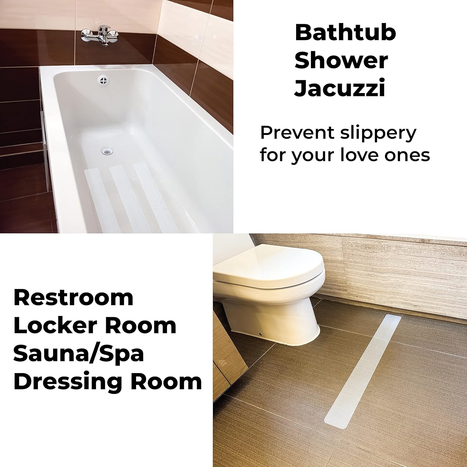 18PCS Anti-Slip Bath Stickers for Safety