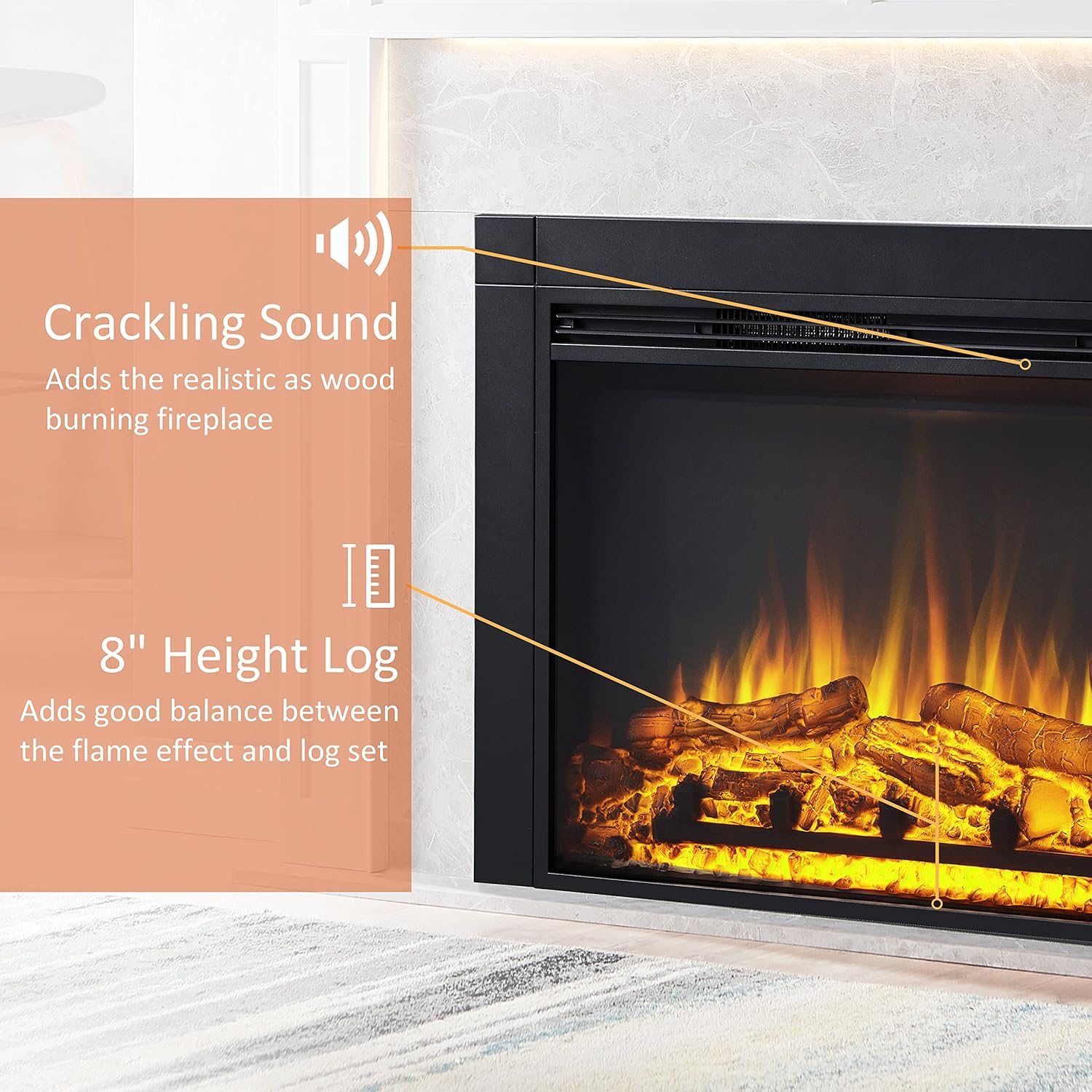 LegendFlame Jaden 36 W x 26 H Electric Fireplace Insert 1