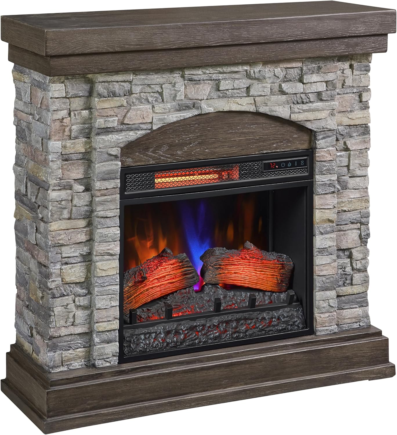 Duraflame Wall Mantel Electric Fireplace Smoky Gray Stone