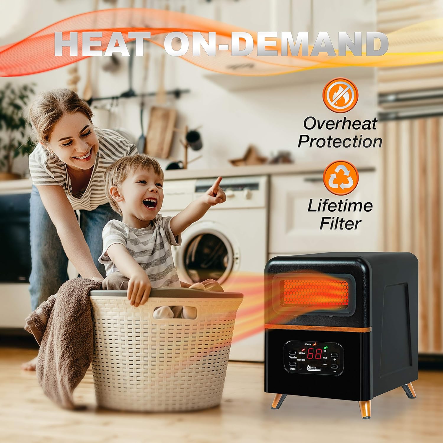 DR INFRARED HEATER DR-978 Dual Hybrid Space Heater with Remote