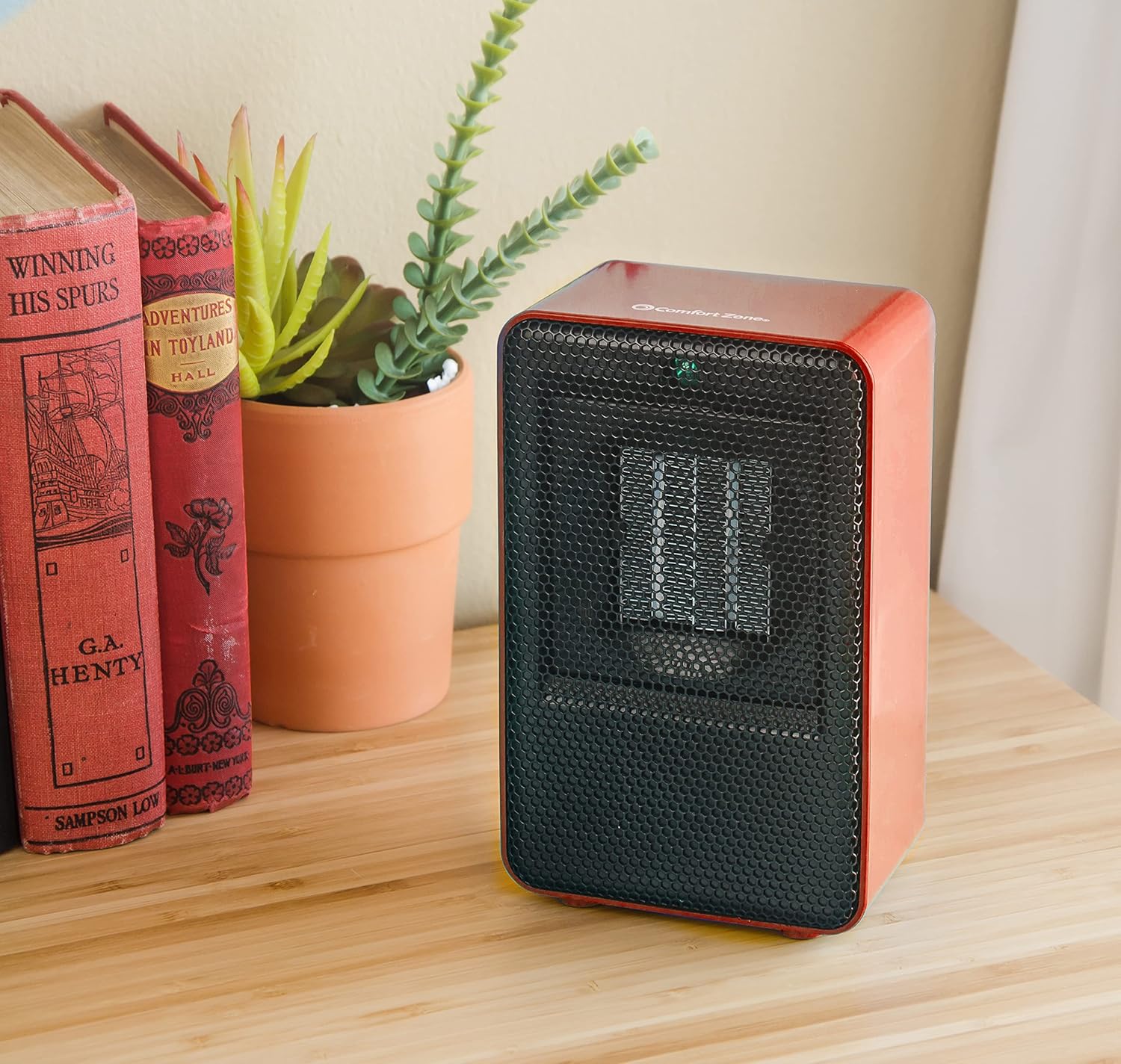 Comfort Zone CZ410RD 200 Watt Portable Ceramic Heater with Fan Red
