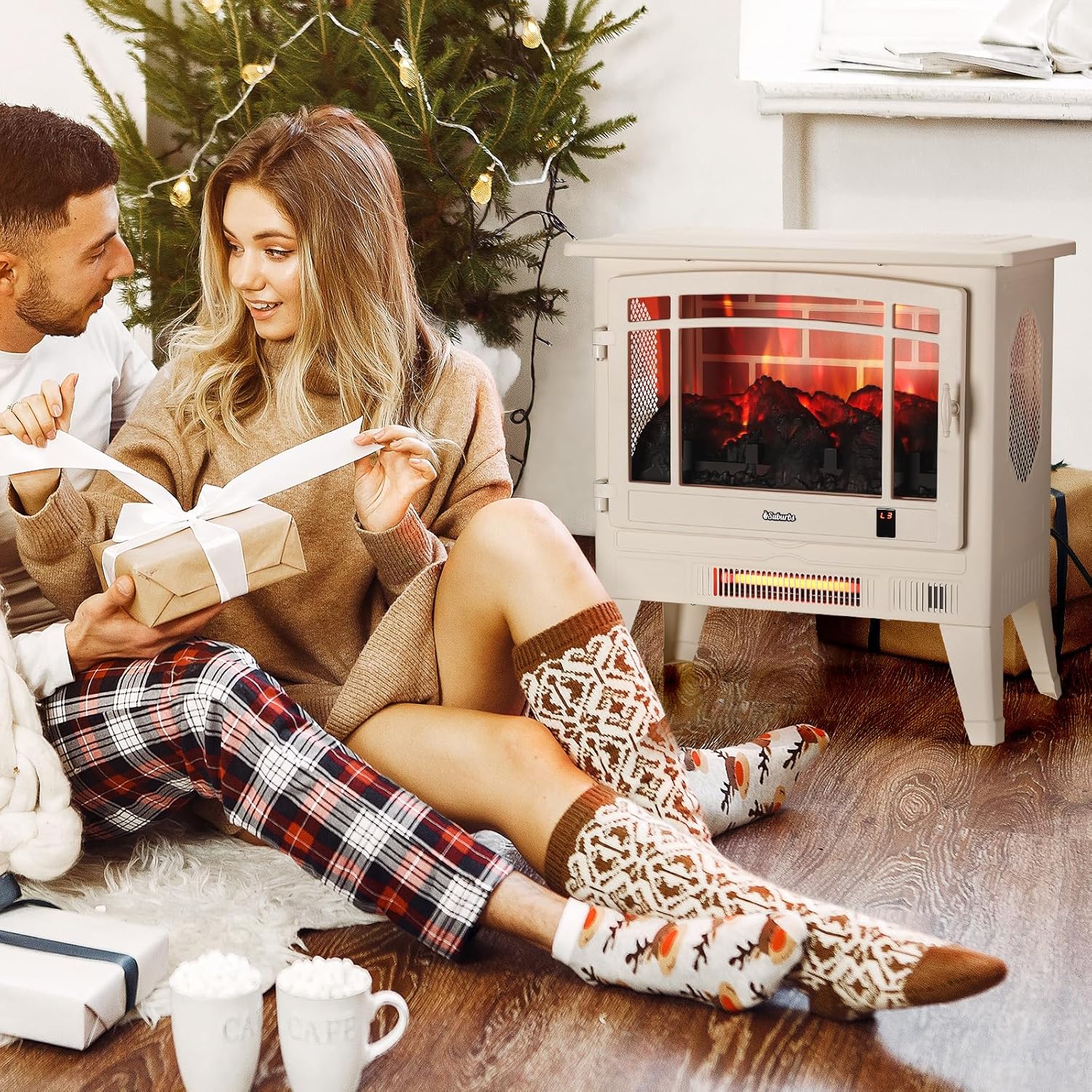 TURBRO TS25 Electric Fireplace with WiFi and Crackling Sound