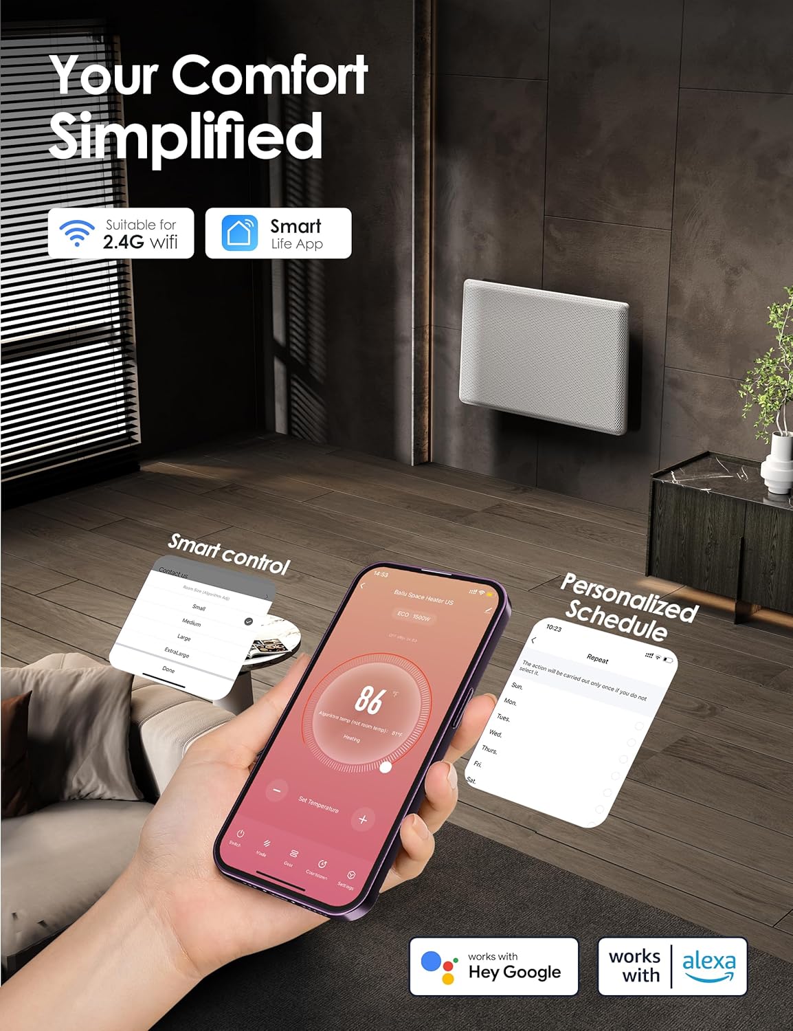 Ballu Mica Infrared Heater with Alexa Control