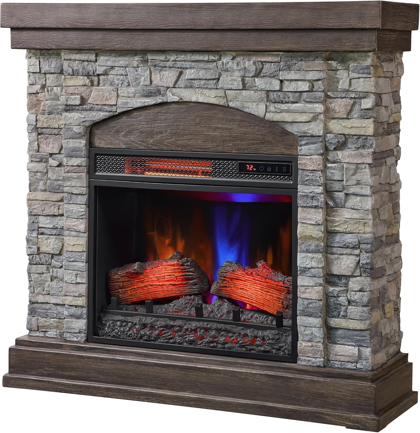 Duraflame Wall Mantel Electric Fireplace Smoky Gray Stone