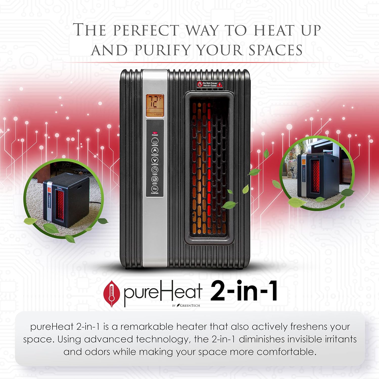 GreenTech Environmental pureHeat 2-in-1 Heater and Air Purifier