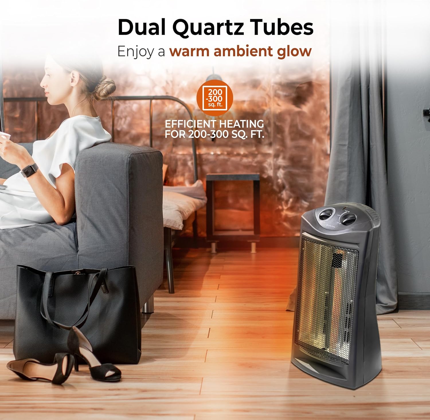 Comfort Zone 1500W Space Heater with 2 Heat Settings